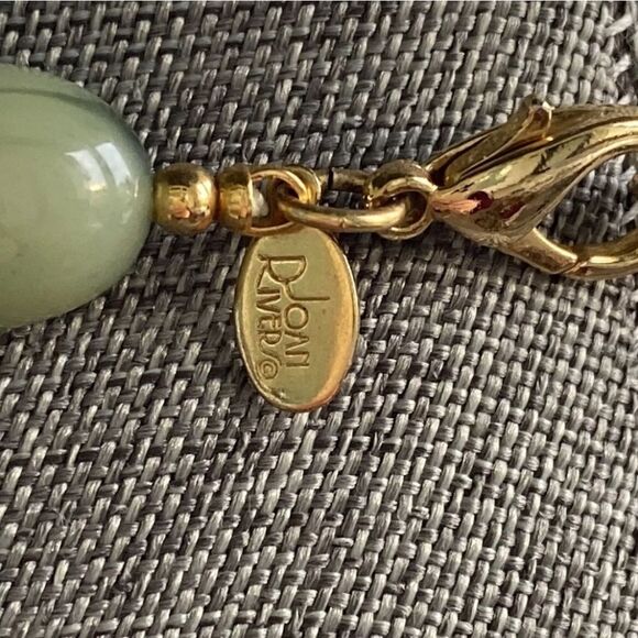 Joan Rivers Green Marbled Lucite Round Beads  Graduated Necklace Statement 21” - Picture 4 of 11